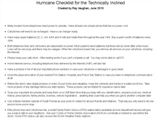 Tablet Screenshot of hurricanechecklist.com
